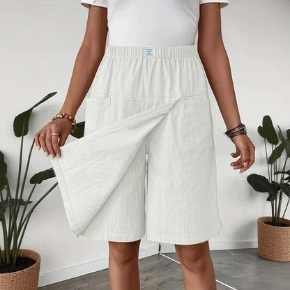 Shorts Saia Celenne™ em Linho de Algodão com Conforto Premium