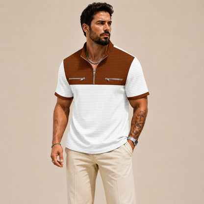 Camisa Axton™ com Gola Zíper e Estilo Moderno
