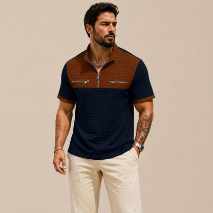 Camisa Axton™ com Gola Zíper e Estilo Moderno