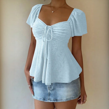 Blusa Fiorelle™ Com Franzido Delicado e Caimento Leve