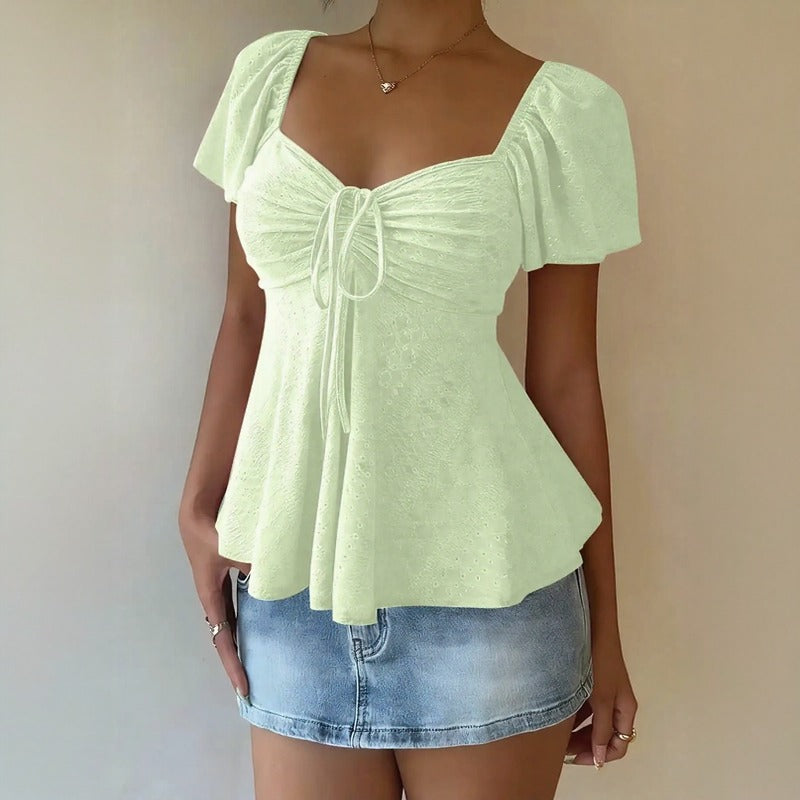 Blusa Fiorelle™ Com Franzido Delicado e Caimento Leve