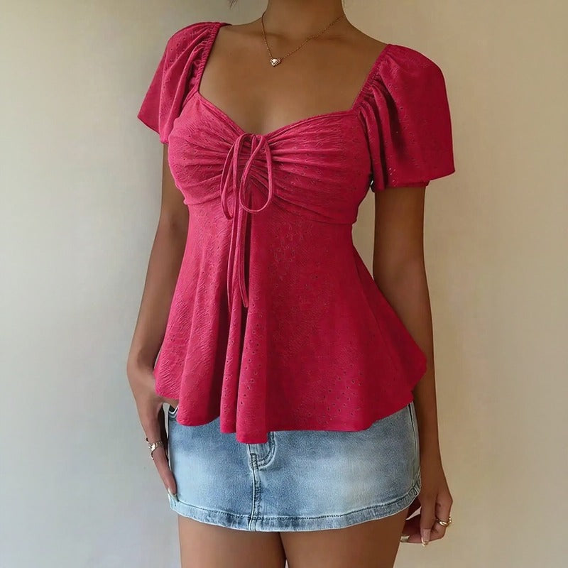 Blusa Fiorelle™ Com Franzido Delicado e Caimento Leve