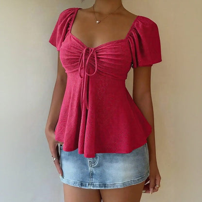 Blusa Fiorelle™ Com Franzido Delicado e Caimento Leve