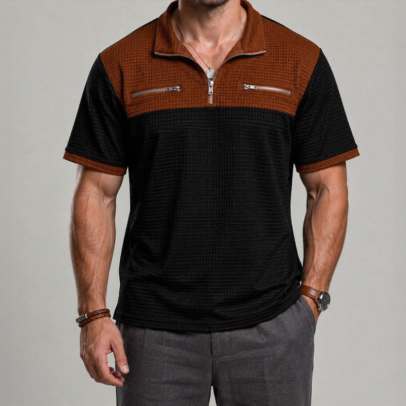 Camisa Axton™ com Gola Zíper e Estilo Moderno