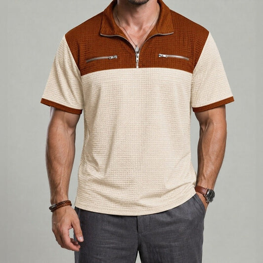 Camisa Axton™ com Gola Zíper e Estilo Moderno