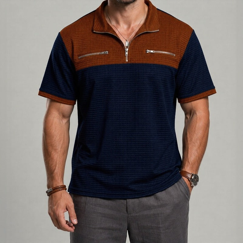 Camisa Axton™ com Gola Zíper e Estilo Moderno