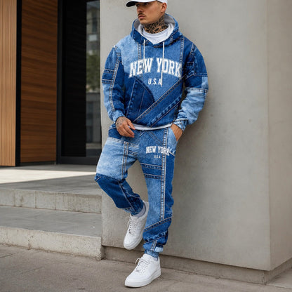 Conjunto Avelon™ em Moletom com Efeito Jeans
