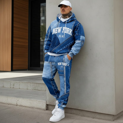 Conjunto Avelon™ em Moletom com Efeito Jeans