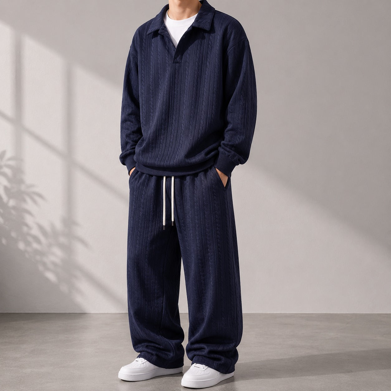 Conjunto Masculino Valdren™ 2 Peças em Malha Texturizada