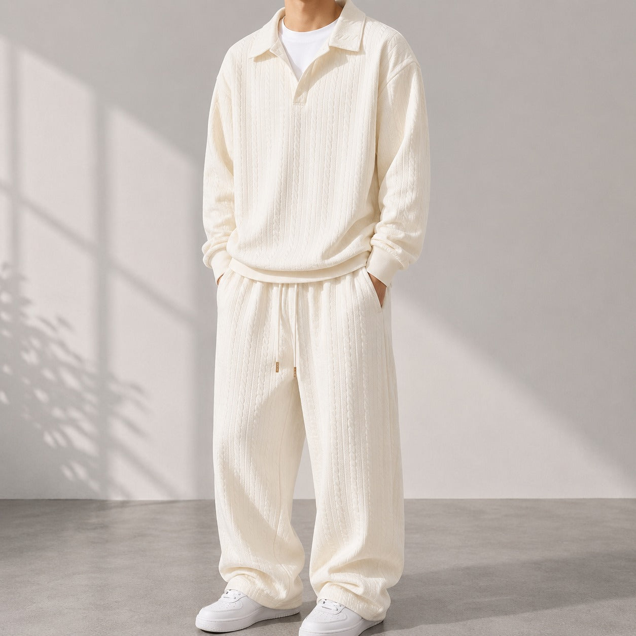 Conjunto Masculino Valdren™ 2 Peças em Malha Texturizada