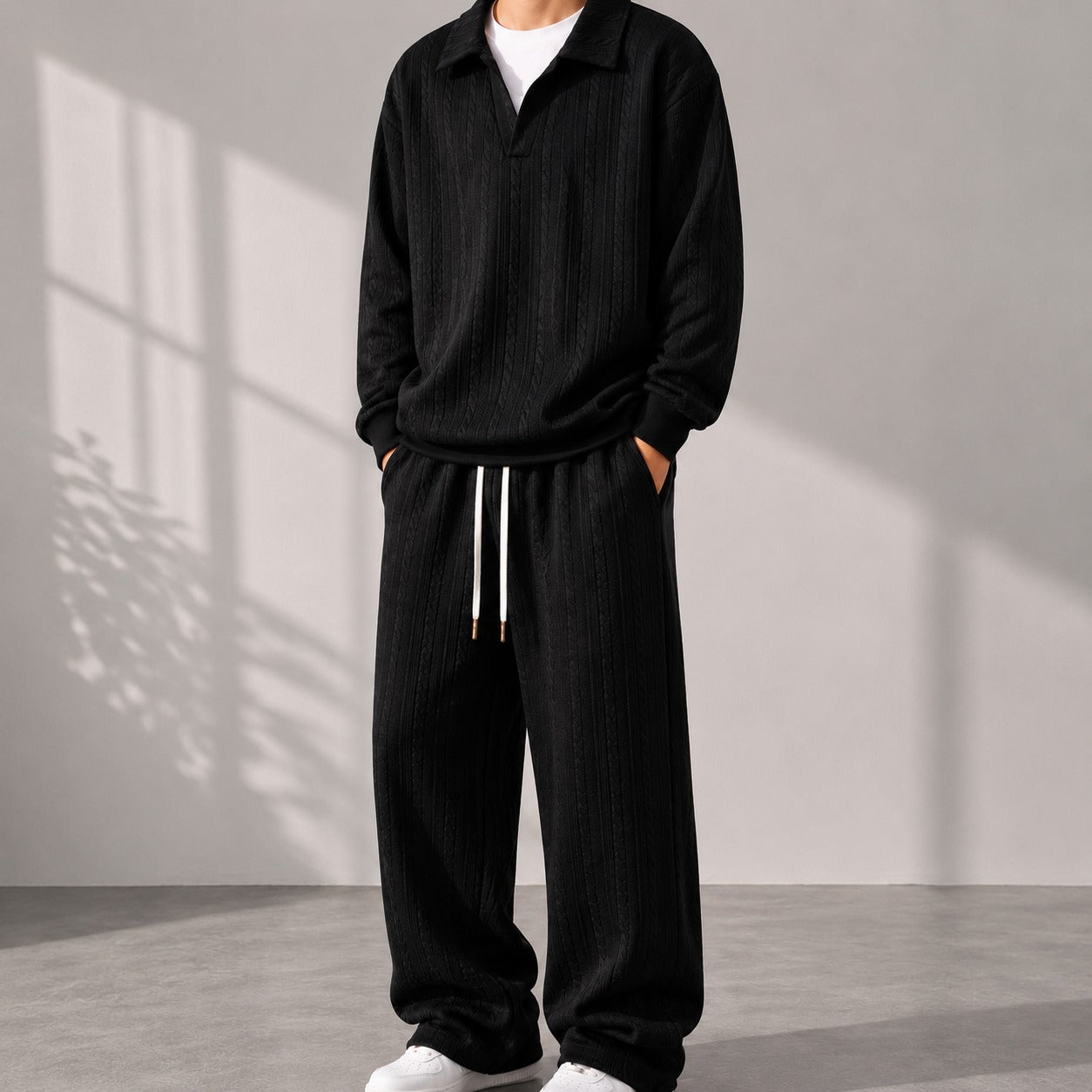 Conjunto Masculino Valdren™ 2 Peças em Malha Texturizada