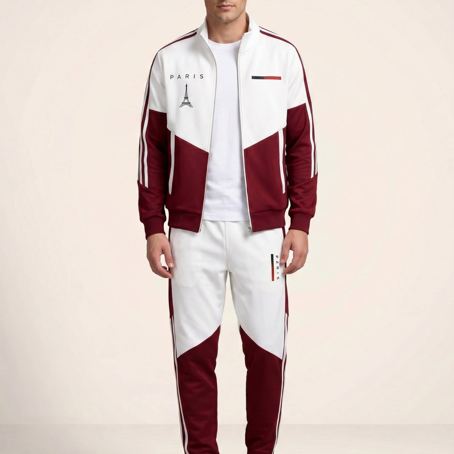 Conjunto Cassian Paris™ com Jaqueta de Gola Alta e Calça Jogger
