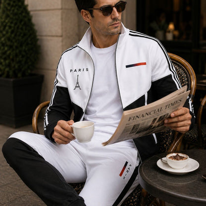 Conjunto Cassian Paris™ com Jaqueta de Gola Alta e Calça Jogger