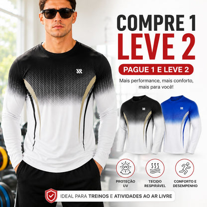 [COMPRE 1 E LEVE 2] Camiseta Valen™ Manga Longa em Tecido Esportivo com Proteção UV