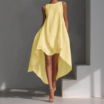 Vestido Solennie™ Com Barra Alongada e Design Minimalista