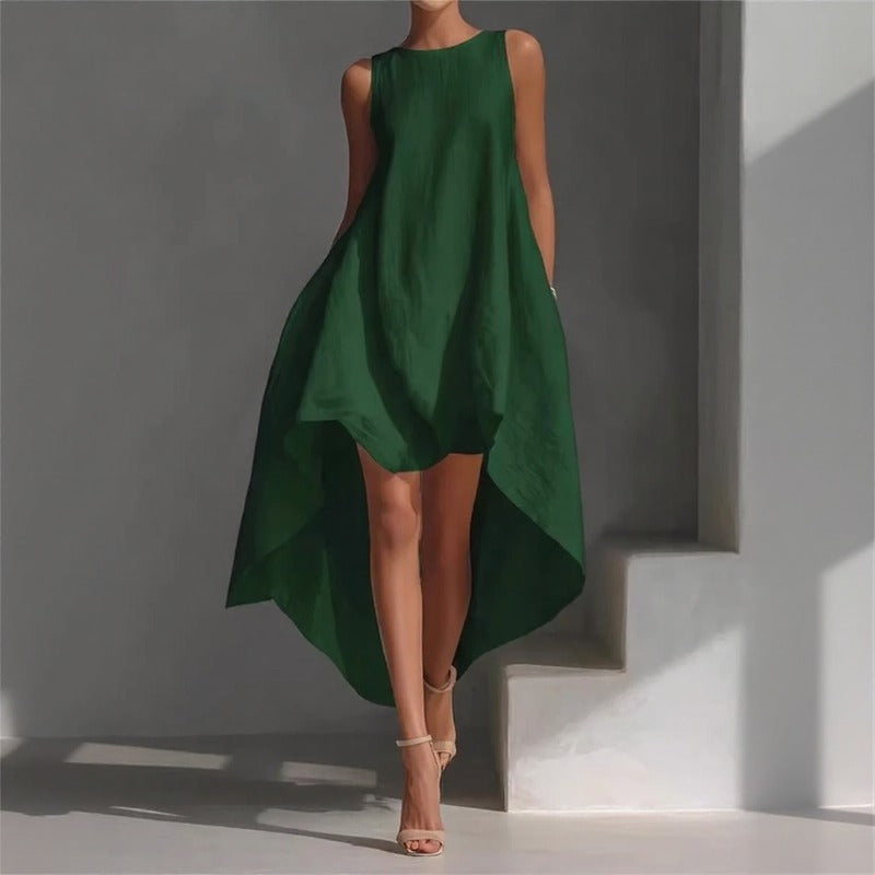 Vestido Solennie™ Com Barra Alongada e Design Minimalista