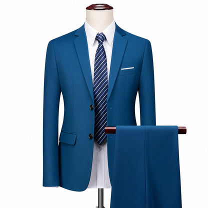 Conjunto Monaco Royal™ com Blazer de Alfaiataria Premium e Calça de Corte Slim