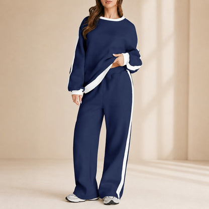 Conjunto de Moletom Celestelle™ com Listras Laterais e Calça Ampla