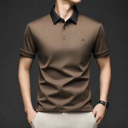 Camisa Polo Alviero™ com Gola Texturizada e Tecido Flexível