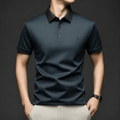 Camisa Polo Alviero™ com Gola Texturizada e Tecido Flexível