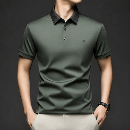 Camisa Polo Alviero™ com Gola Texturizada e Tecido Flexível