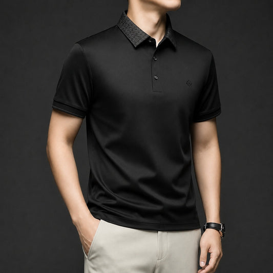 Camisa Polo Alviero™ com Gola Texturizada e Tecido Flexível