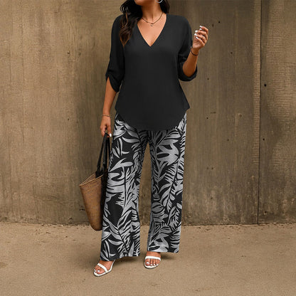 Conjunto Bellariva™ com Calça Estampada e Blusa Leve