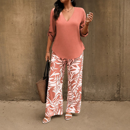 Conjunto Bellariva™ com Calça Estampada e Blusa Leve