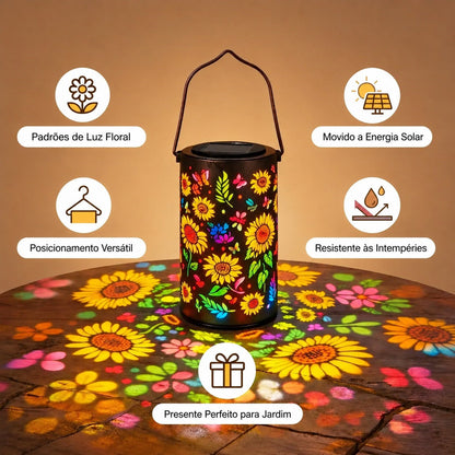 Lanterna Solar Sunshine™ com Projeção Floral e Resistênica à Água