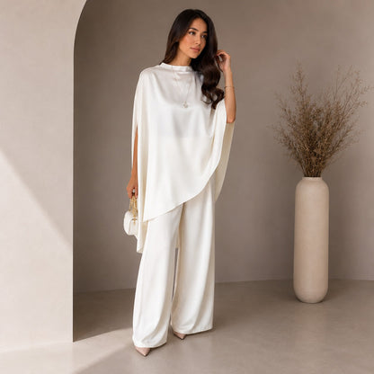 Conjunto Mirelisse™ com Blusa Capa Fluida e Calça Pantalona