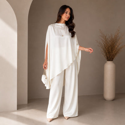 Conjunto Mirelisse™ com Blusa Capa Fluida e Calça Pantalona