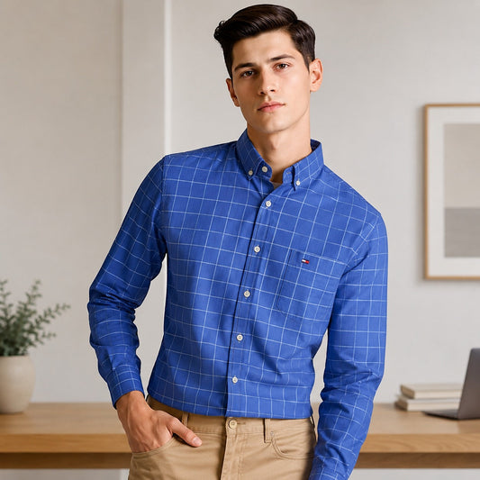Camisa Gaspard™ em Algodão Respirável e Padronagem Xadrez / Elegância Clássica para Todas as Ocasiões