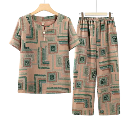 Conjunto Harmonia™ com Estampa Retrô-Chic / O Equilíbrio Perfeito Entre Estilo e Conforto Diário!