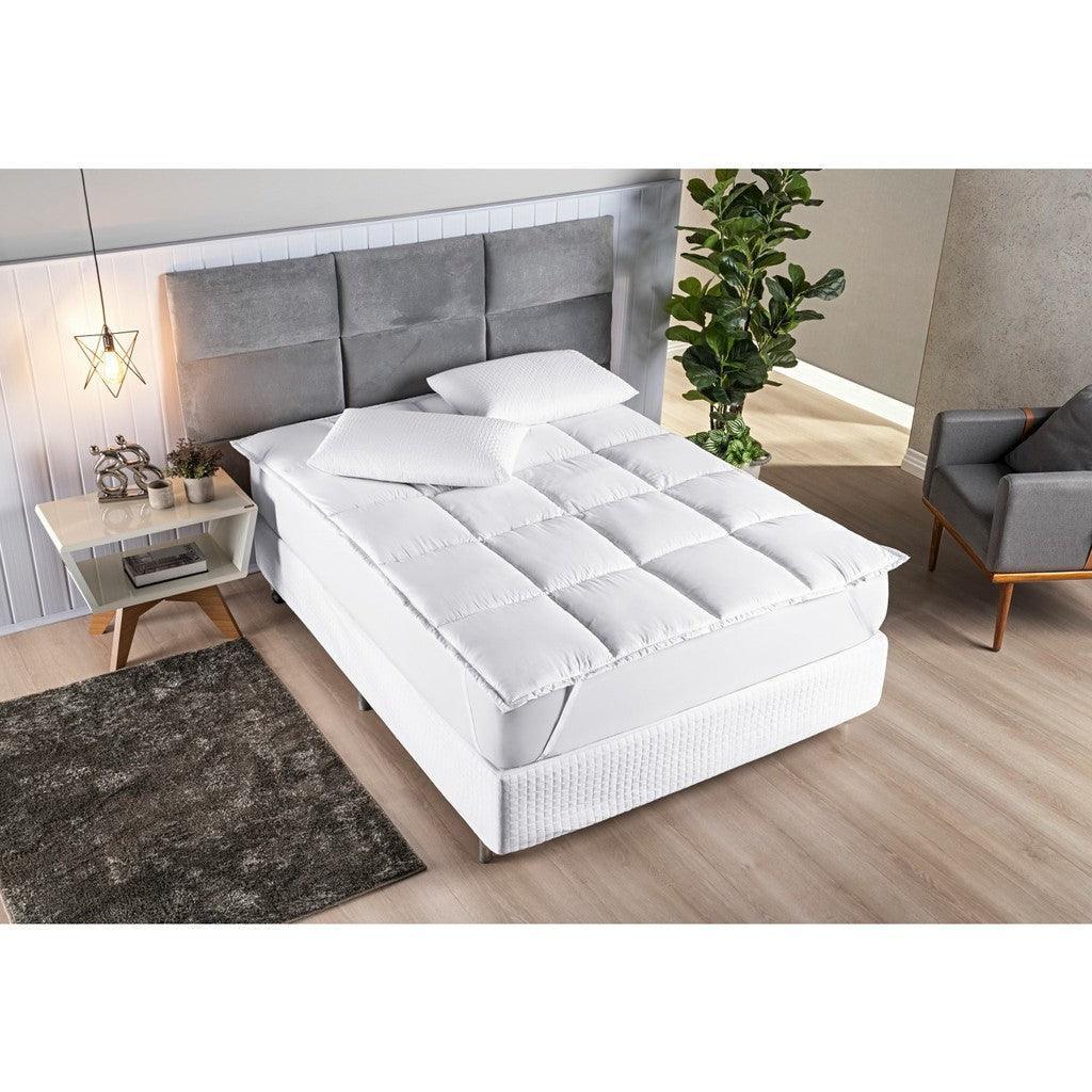 Pillow Top Ultra Confort™ - Micro Percal 400 Fios: Proteção Elegante e Toque Aveludado.
