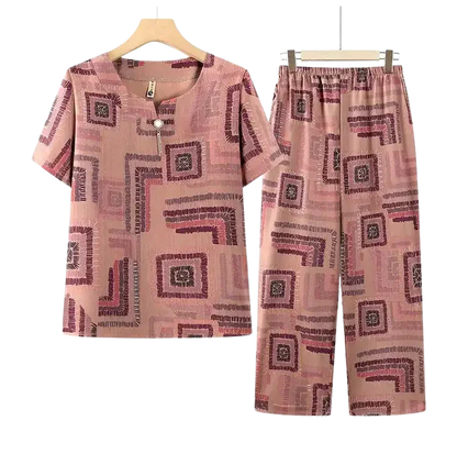 Conjunto Harmonia™ com Estampa Retrô-Chic / O Equilíbrio Perfeito Entre Estilo e Conforto Diário!