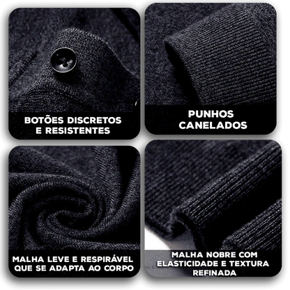Polo Arthur™ em Malha Nobre com Botões Elegantes / Um Ícone Casual com Toque de Sofisticação