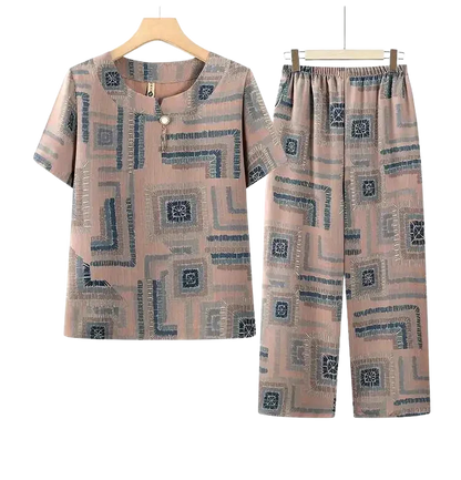 Conjunto Harmonia™ com Estampa Retrô-Chic / O Equilíbrio Perfeito Entre Estilo e Conforto Diário!