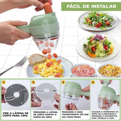 Cortador PrimeMix™ Elétrico com Função Autolimpante / Praticidade e Design para Cozinhas Inteligentes!