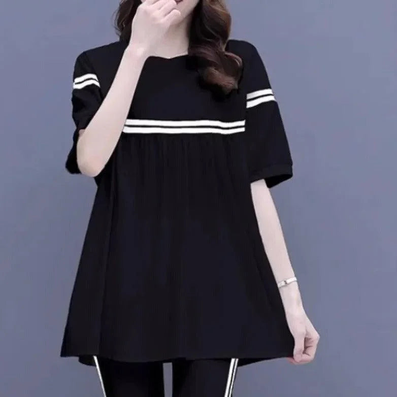 Conjunto Lucille™ com Blusa Soltinha + Calça Lycra - Pureza e Conforto Clássico do Algodão!