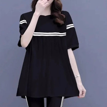 Conjunto Lucille™ com Blusa Soltinha + Calça Lycra - Pureza e Conforto Clássico do Algodão!