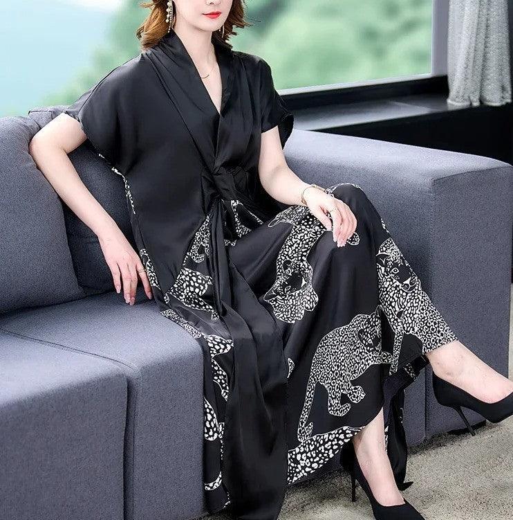 Vestido Silk Isabel™ Arte Abstrata / Sofisticação e Charme em Cada Detalhe!