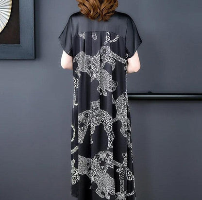 Vestido Silk Isabel™ Arte Abstrata / Sofisticação e Charme em Cada Detalhe!