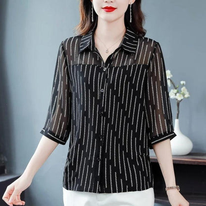 Blusinha Celeste™ em Chiffon / Elegância e Modernidade em Cada Detalhe!