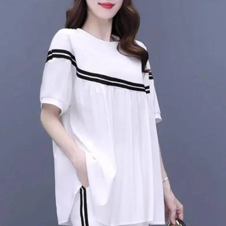 Conjunto Lucille™ com Blusa Soltinha + Calça Lycra - Pureza e Conforto Clássico do Algodão!