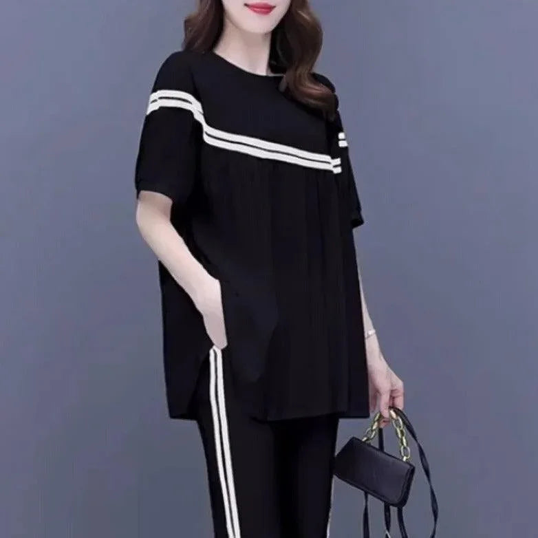 Conjunto Lucille™ com Blusa Soltinha + Calça Lycra - Pureza e Conforto Clássico do Algodão!