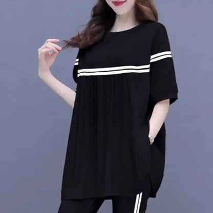 Conjunto Lucille™ com Blusa Soltinha + Calça Lycra - Pureza e Conforto Clássico do Algodão!