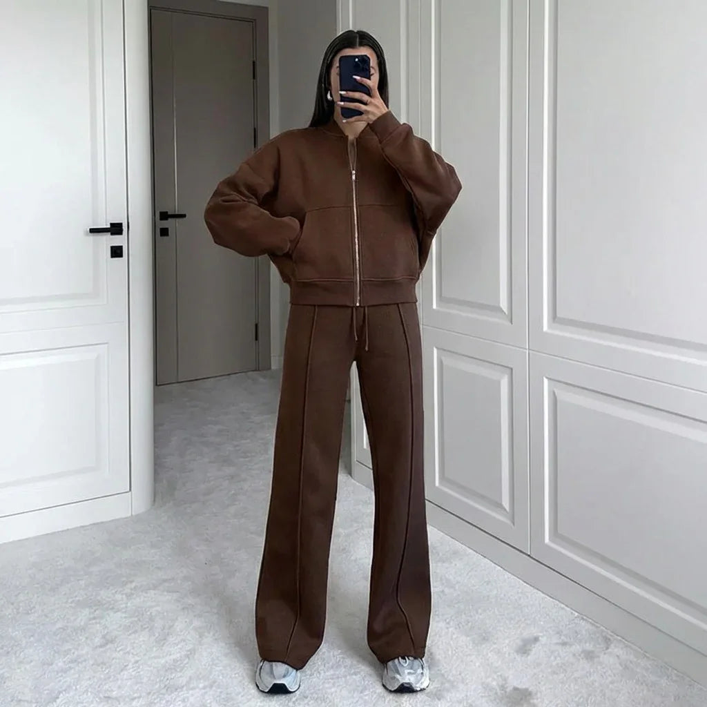 Conjunto Naomi™  em Moletom Premium com Jaqueta Zíper