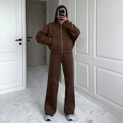Conjunto Naomi™  em Moletom Premium com Jaqueta Zíper