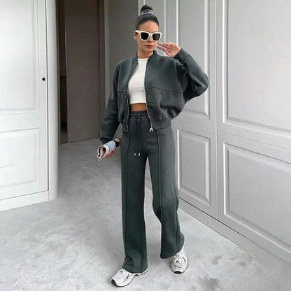 Conjunto Naomi™  em Moletom Premium com Jaqueta Zíper