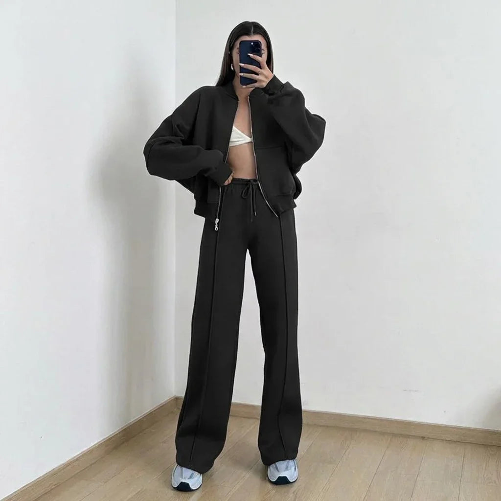 Conjunto Naomi™  em Moletom Premium com Jaqueta Zíper